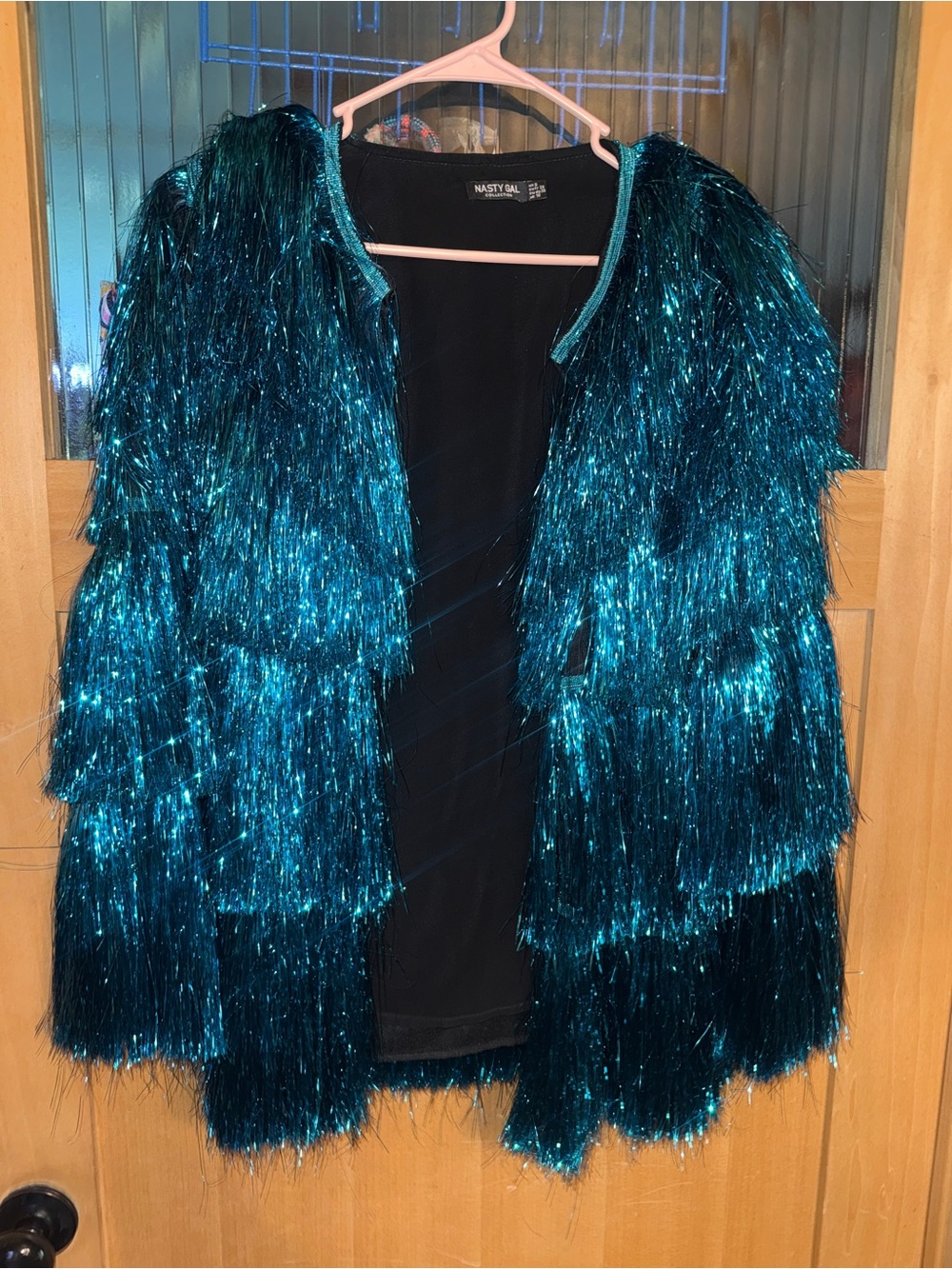 Nasty Girl Tinsel Jacket Sparkle Fringe Halloween/Party Costume Size 6